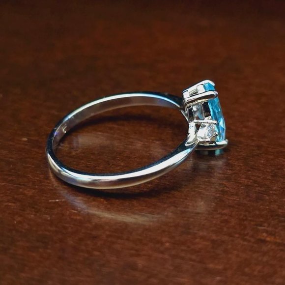 Fragrant Jewels Blue Zircon - December Birthstone Ring - Picture 3 of 8